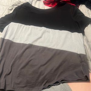 Tri color t shirt black, light grey and dark grey